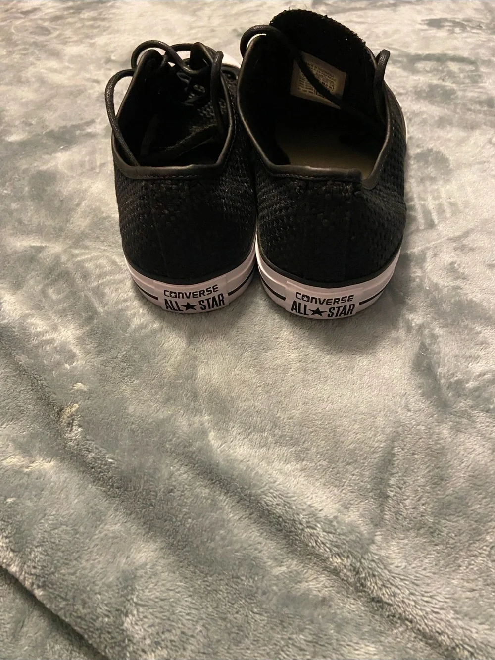 Converse Black Knit Low Top Sneakers with White Toe Caps